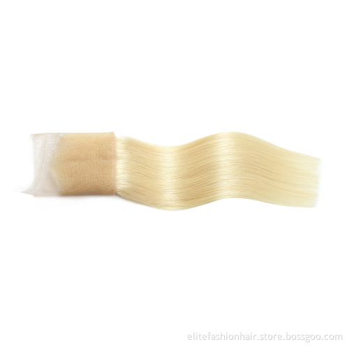Wholesale Human Hair Bundles With Lace Closure Cuticle Aligned 4*4 Human Hair Closure 613 13*4 Lace Frontal Closure